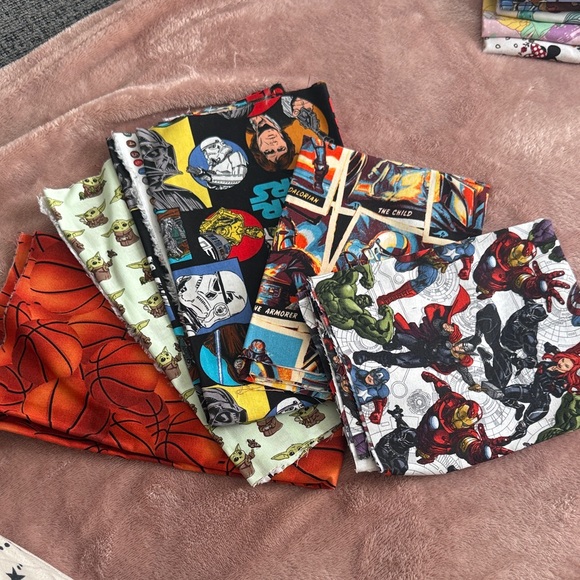 Colorful Star Wars, Marvel, and Sports Sewing Fabric Bundle - Picture 1 of 1